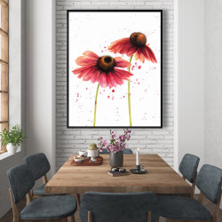 Encadré 48 x 60 - Deux marguerites roses