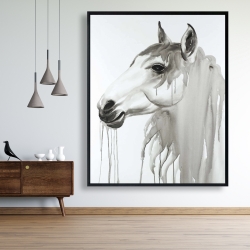 Framed 48 x 60 - Beautiful white horse