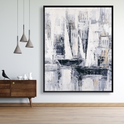 Framed 48 x 60 - Industrial style sailboats