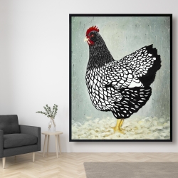 Framed 48 x 60 - Wyandotte  hen