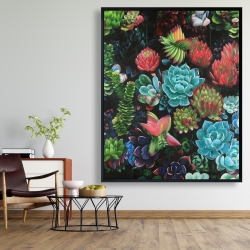 Encadré 48 x 60 - Ensemble de succulents colorés