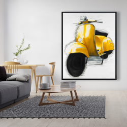 Encadré 48 x 60 - Scooter jaune italien