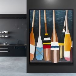 Framed 48 x 60 - Colorful paddles