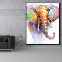 Encadré 48 x 60 - Magnifique éléphant coloré