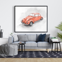 Encadré 48 x 60 - Beetle vintage rouge