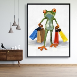 Encadré 48 x 60 - Drôle de grenouille et ses emplettes