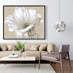 Encadré 48 x 60 - Fleur sauvage blanche et abstraite