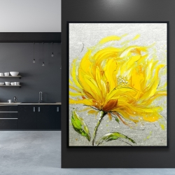 Encadré 48 x 60 - Fleur jaune touffue