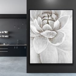 Encadré 48 x 60 - Delicate chrysanthème blanche