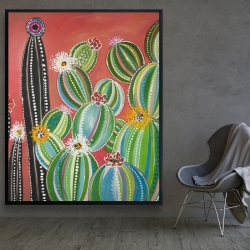 Framed 48 x 60 - Rainbow cactus