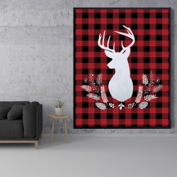 Framed 48 x 60 - Deer plaid