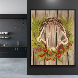 Framed 48 x 60 - Christmas wreath with panache