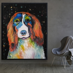 Encadré 48 x 60 - Chien coloré