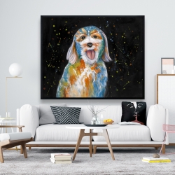 Encadré 48 x 60 - Labradoodle abstrait