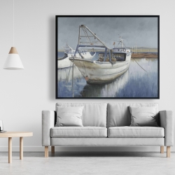 Framed 48 x 60 - Blue fishing boat