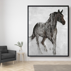 Encadré 48 x 60 - Cheval brun abstrait