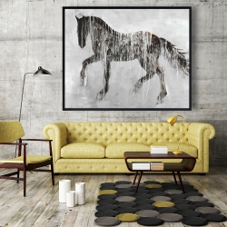 Framed 48 x 60 - Horse brown silhouette