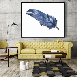 Encadré 48 x 60 - Plume bleue