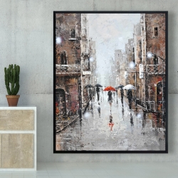 Encadré 48 x 60 - Pluie en ville