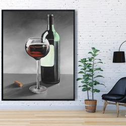 Framed 48 x 60 - Bottle of burgundy