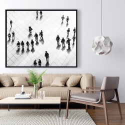 Framed 48 x 60 - Overhead view of people on the street