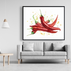 Framed 48 x 60 - Red hot peppers