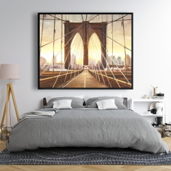 Encadré 48 x 60 - Coucher de soleil sur le pont de brooklyn