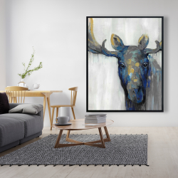 Framed 48 x 60 - Blue moose