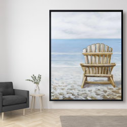 Encadré 48 x 60 - Chaise de plage en bois