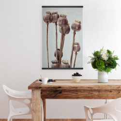 Magnetic 20 x 30 - Sepia poppy head plants