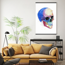 Magnétique 20 x 30 - Profil de crâne coloré aquarelle