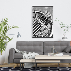 Magnetic 20 x 30 - Musician with french horn monochrome