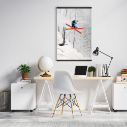 Magnétique 20 x 30 - Homme skiant sur un terrain escarpé