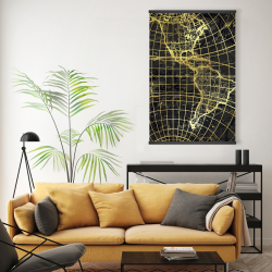 Magnétique 20 x 30 - Globe terrestre doré et noir