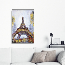 Magnétique 20 x 30 - Tour eiffel abstraite avec éclats de peinture