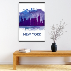 Magnétique 20 x 30 - Silhouette bleue de la ville de new york