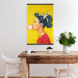 Magnetic 20 x 30 - Retro woman with beautiful ponytail