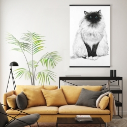 Magnétique 20 x 30 - Chat siamois poilu