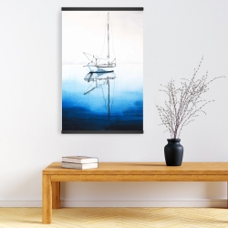 Magnetic 20 x 30 - White boat on a deep blue water