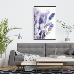 Magnetic 20 x 30 - Watercolor lavender flowers with blur effect