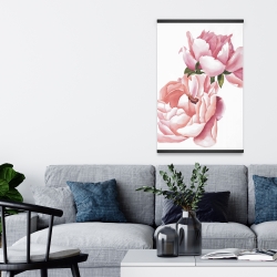 Magnetic 20 x 30 - Two pink watercolor roses