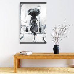 Magnétique 20 x 30 - Femme courant sous la pluie