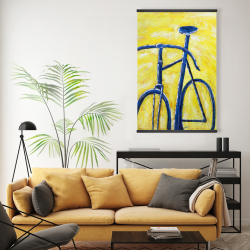 Magnétique 20 x 30 - Bicyclette bleue sur fond jaune