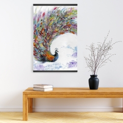 Magnetic 20 x 30 - Colorful peacock with flowers