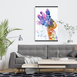 Magnétique 20 x 30 - Girafe abstraite avec éclats de couleurs