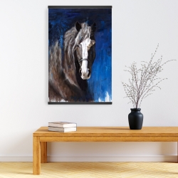 Magnétique 20 x 30 - Cheval brun sur fond bleu