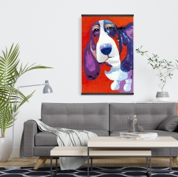 Magnétique 20 x 30 - Chien basset abstrait et coloré