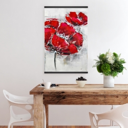 Magnétique 20 x 30 - Fleurs rouges abstraites et texturées