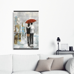 Magnétique 20 x 30 - Couple marchant sous leur parapluie