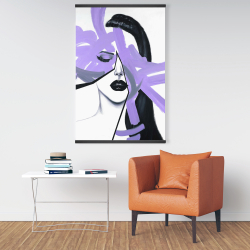 Magnétique 28 x 42 - Portrait de femme mauve et abstrait